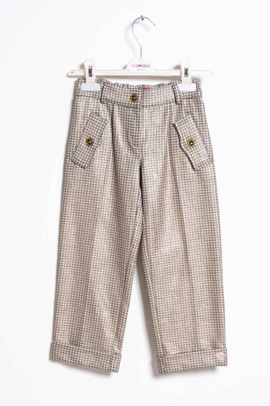 ValMax trousers in houndstooth-printed eco-leather