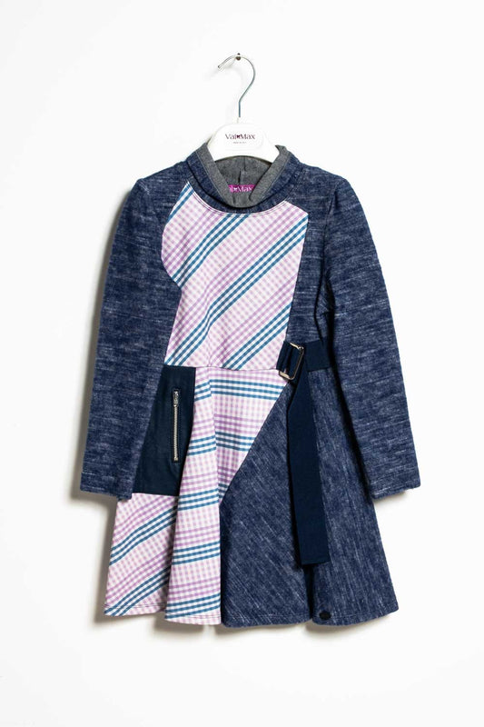 ValMax dress with asymmetrical patterns
