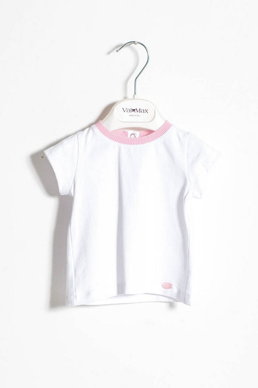 T-shirt ValMax con collarina rosa