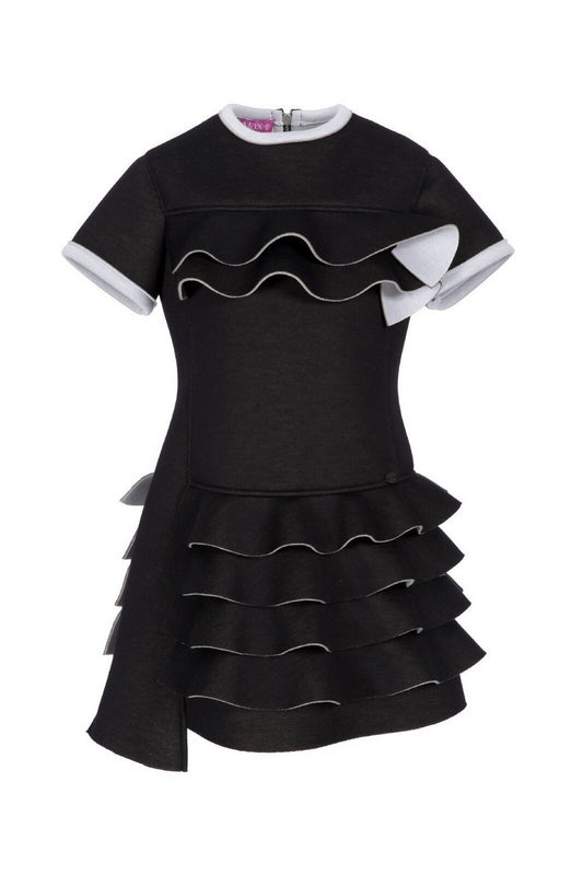 Abito ValMax in neoprene con rouches