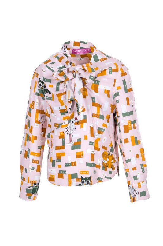 ValMax patterned sweater with maxi bow