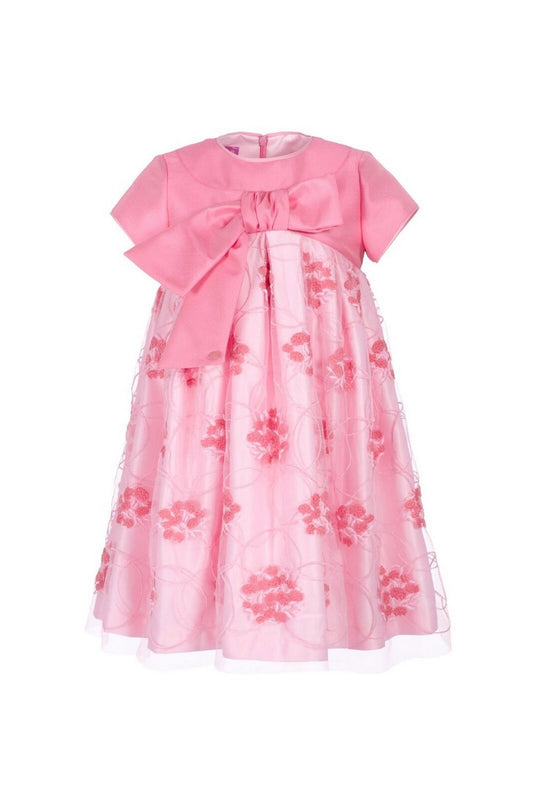 ValMax dress with maxi bow and floral appliques