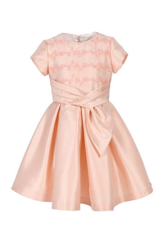ValMax dress with embroidered floral applications