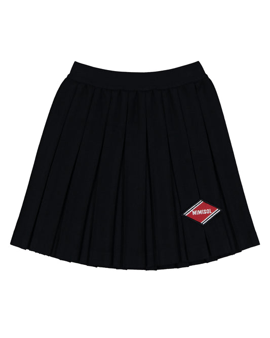 Pleated skirt with elastic