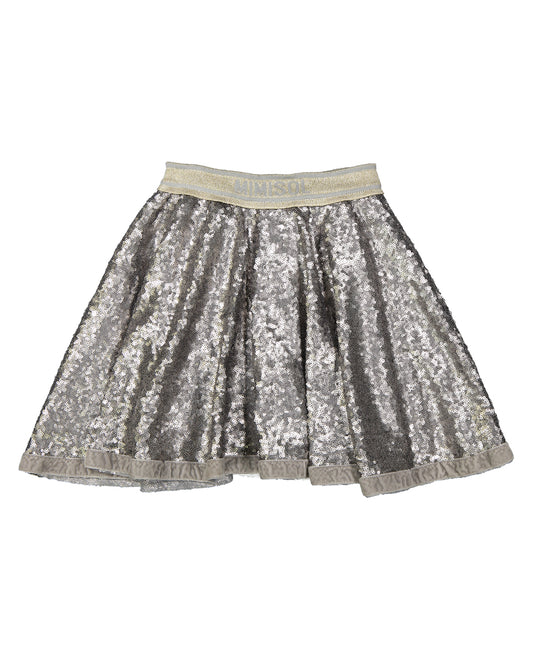 Sequined skirt with logo elastic