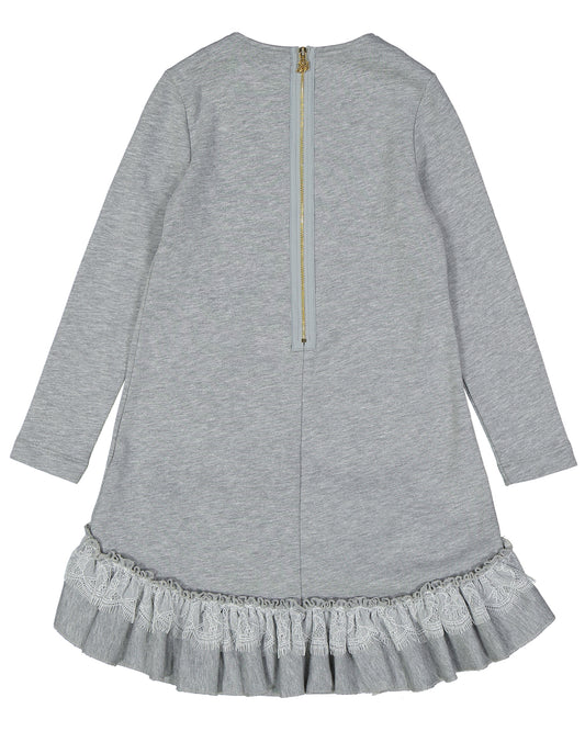 Baby sweatshirt dress with asymmetrical hem