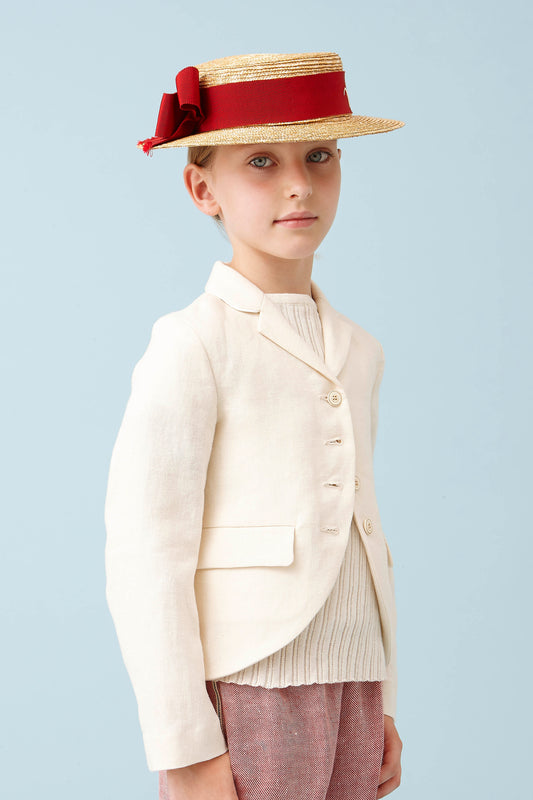 Rounded linen jacket