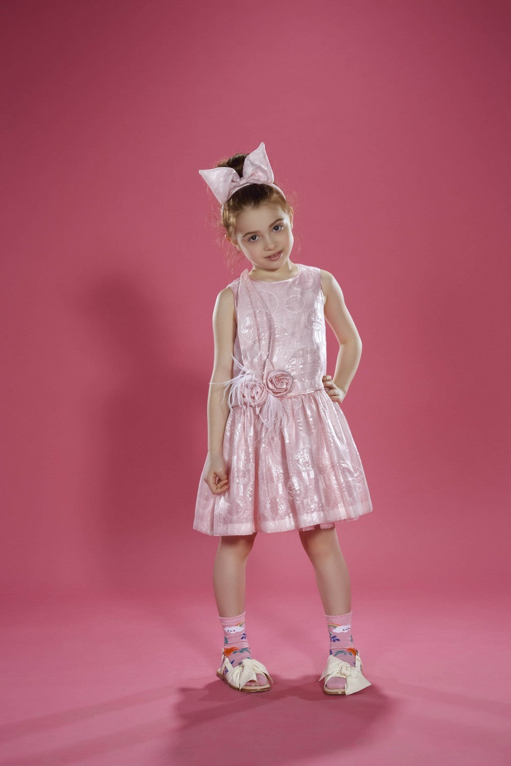 ValMax luminous dress with feathers