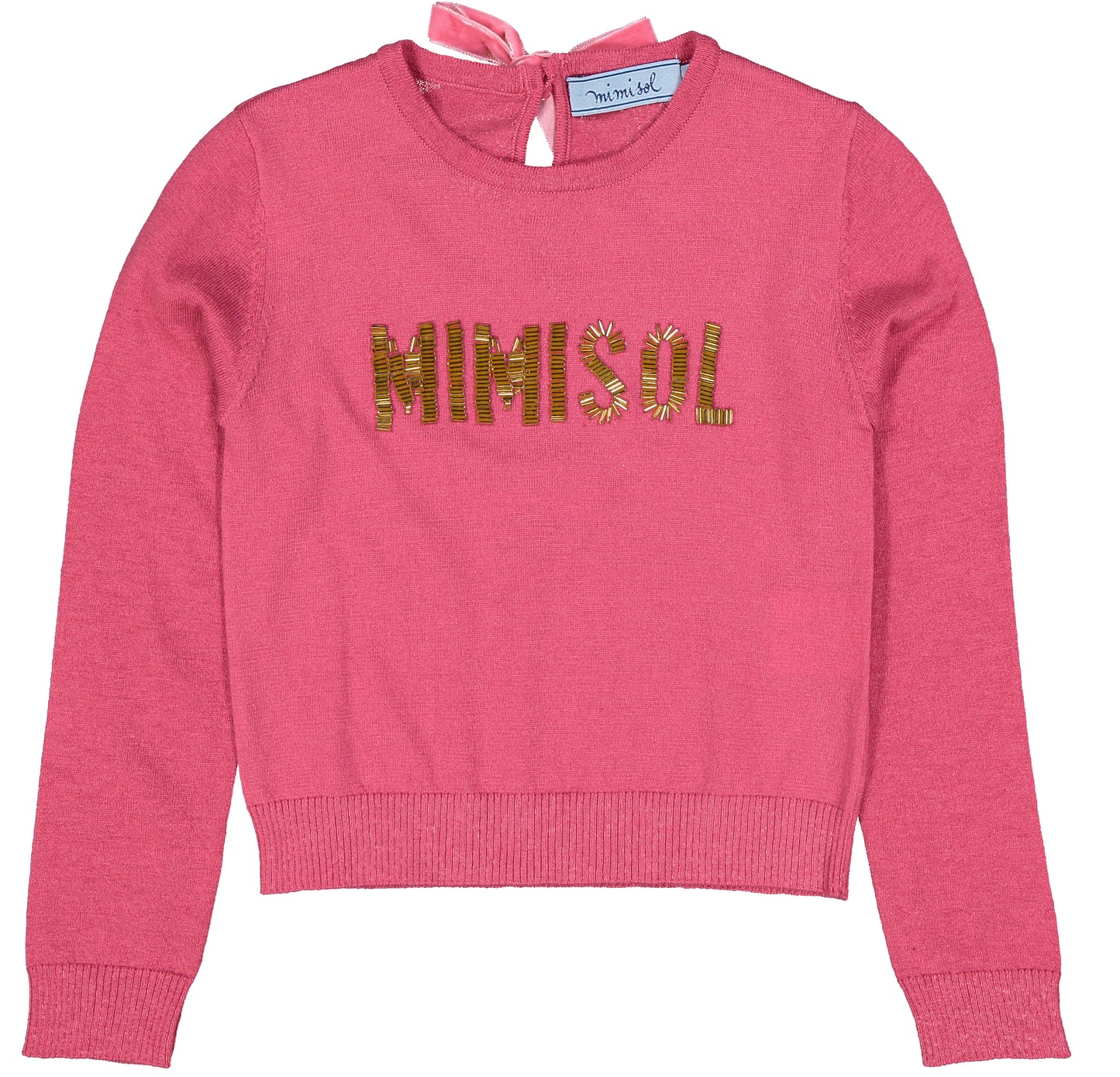 Logo sweater in wool blend with ribbed edges