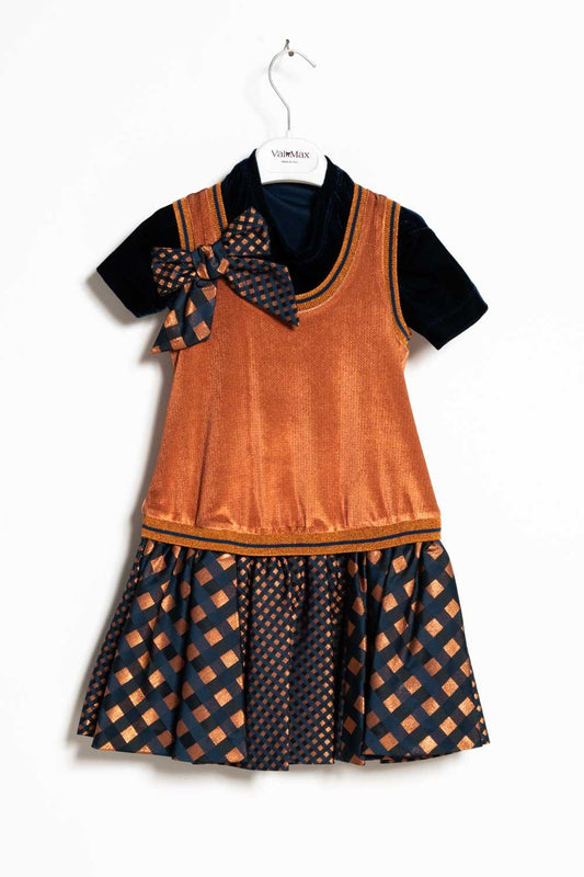 ValMax two-tone chenille and satin dress