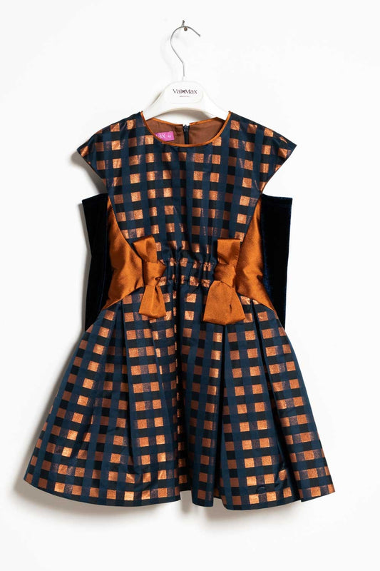 ValMax dress in jacquard satin fabric