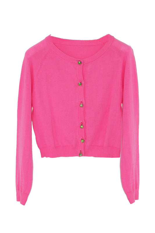 Cotton cardigan with pearl buttons