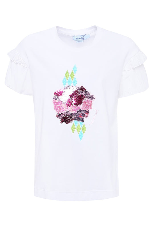 Mimisol T-shirt with sequin embroidery