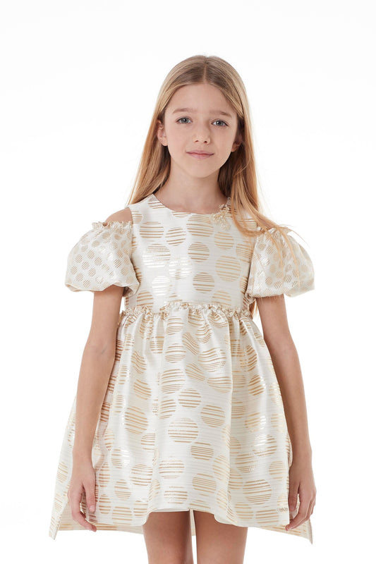 ValMax dress in gathered jacquard fabric