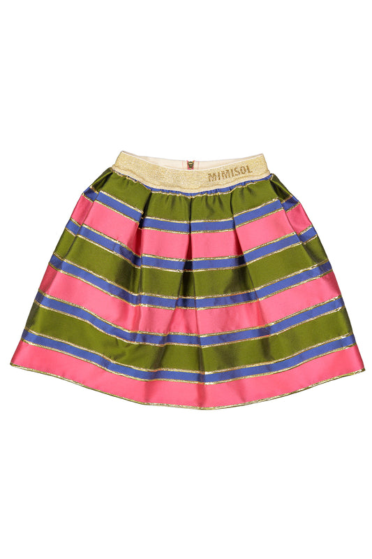 Striped jacquard skirt