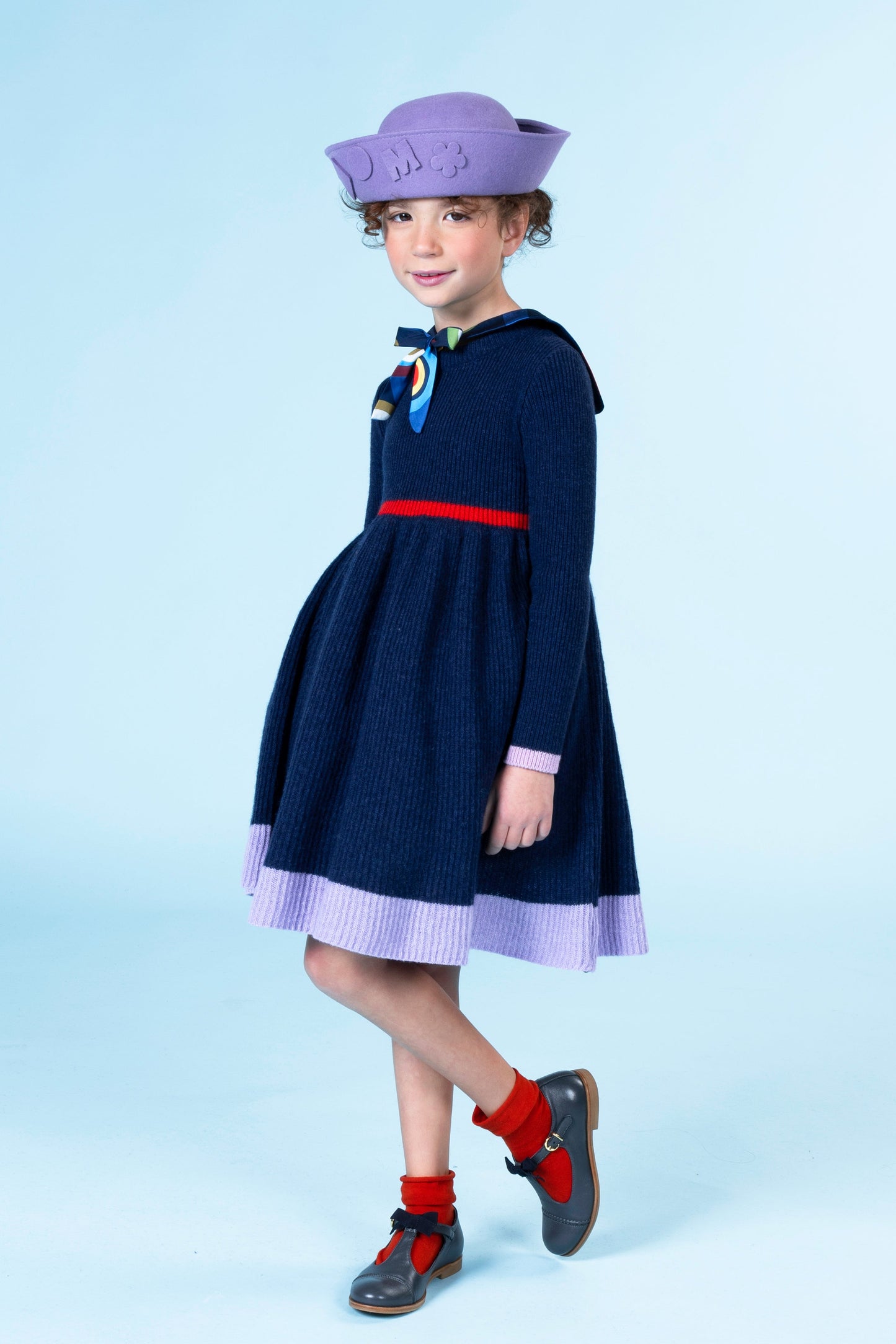 Abito in lana color block