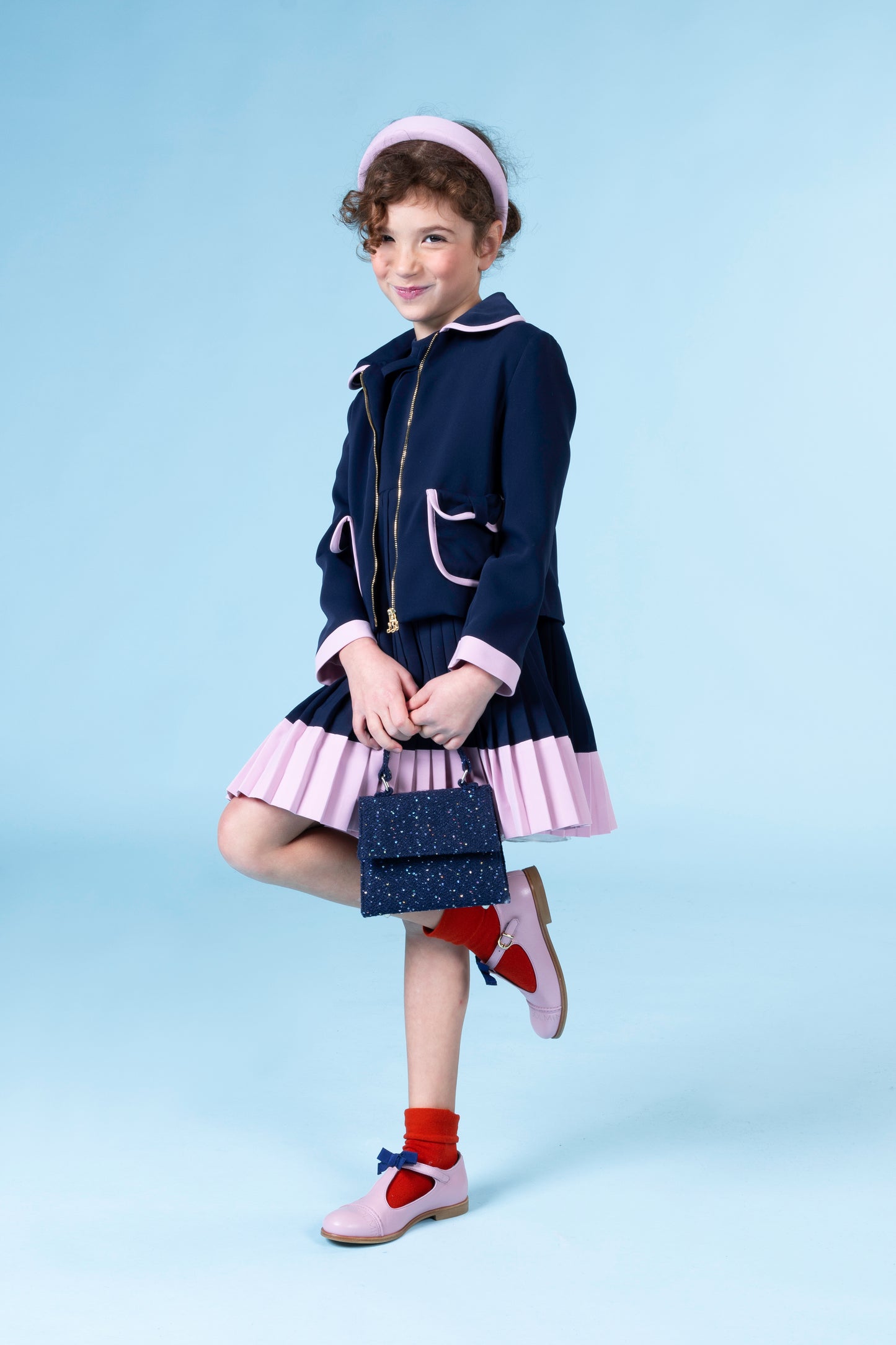 Giacca in crepe con bordi a contrasto