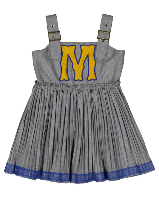 Cool wool dress with pleated skirt