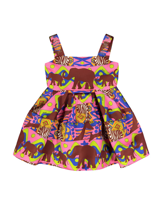 Satin dress with logo straps
