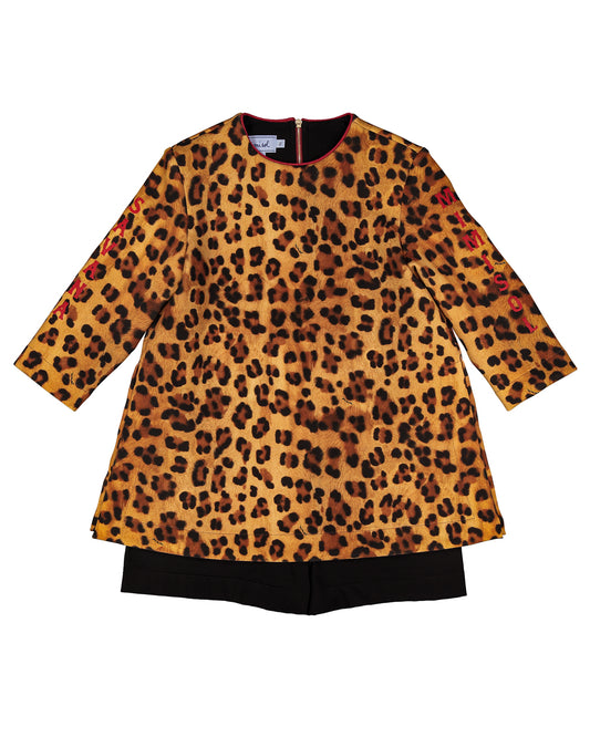 Animal print neoprene suit