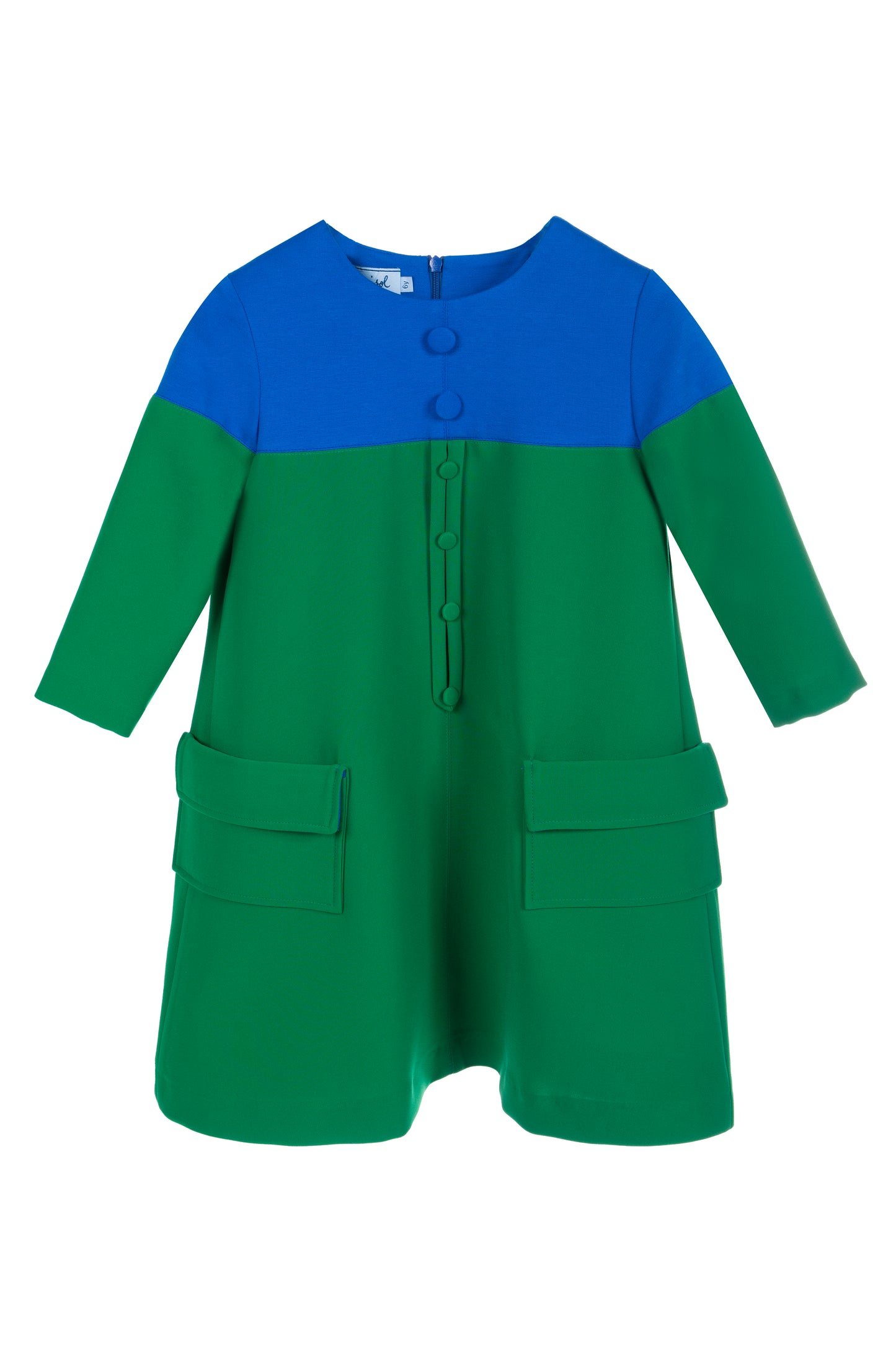 Abito color block con tasche