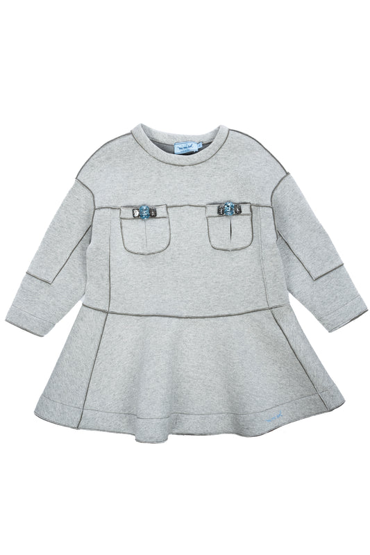 Abito in neoprene con pietre ricamate