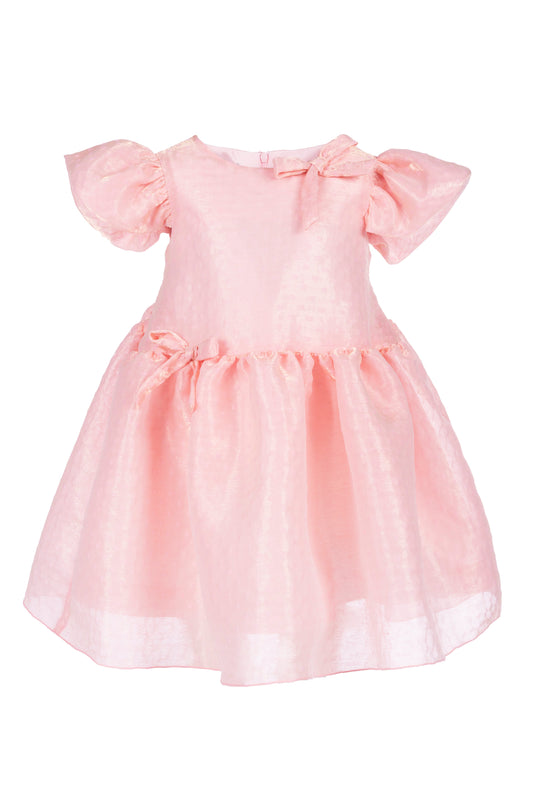 Abito in organza texturizzata con volant