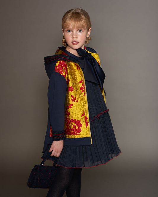 Floral brocade zip-up jacket