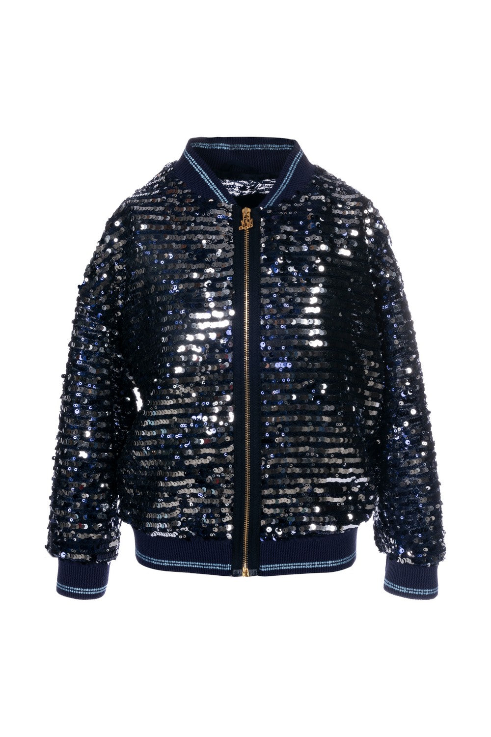 Bomber paillettato con zip