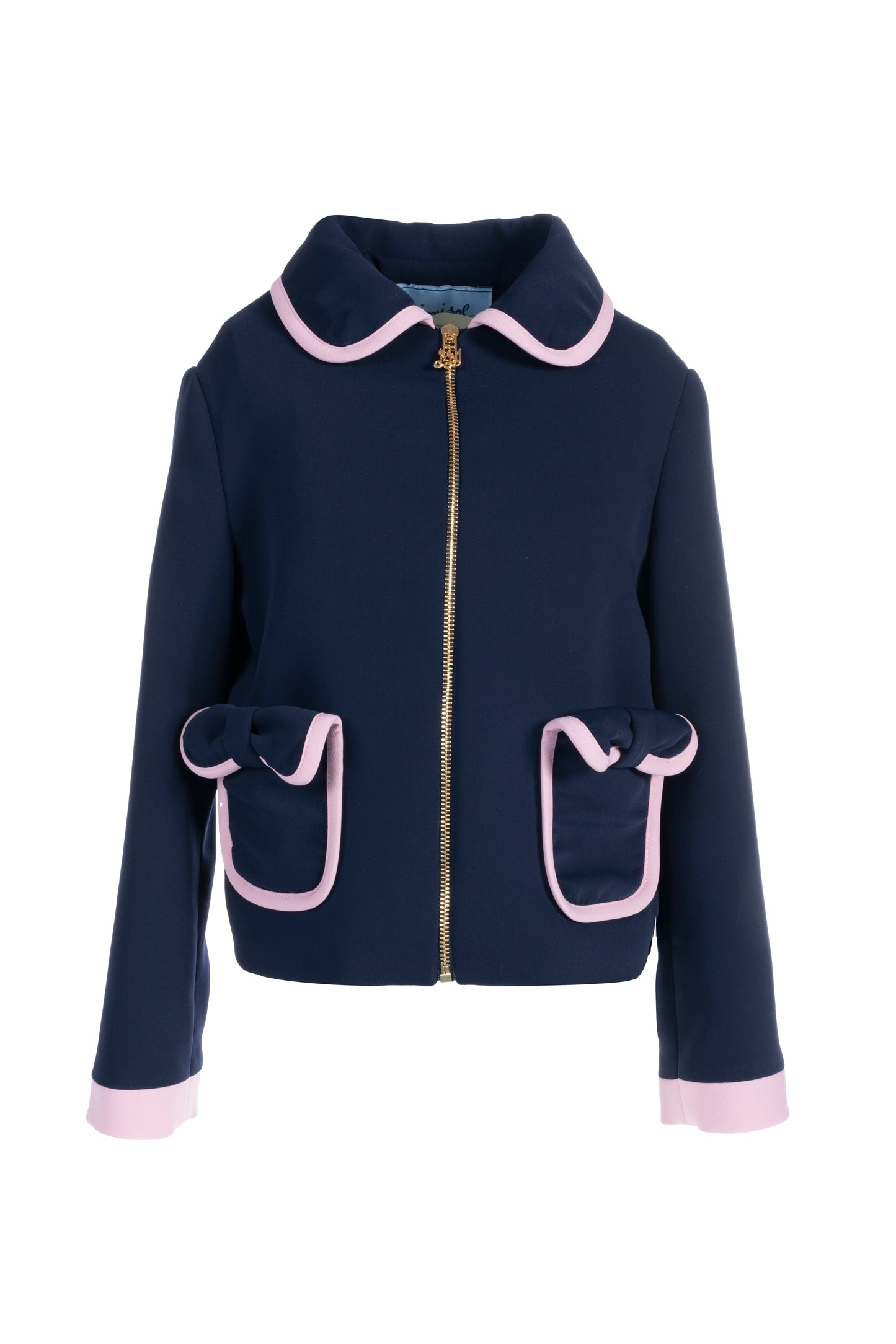 Giacca in crepe con bordi a contrasto