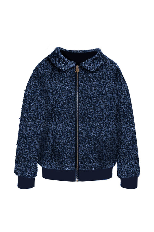 Bomber elegante Mimisol in tessuto jacquard