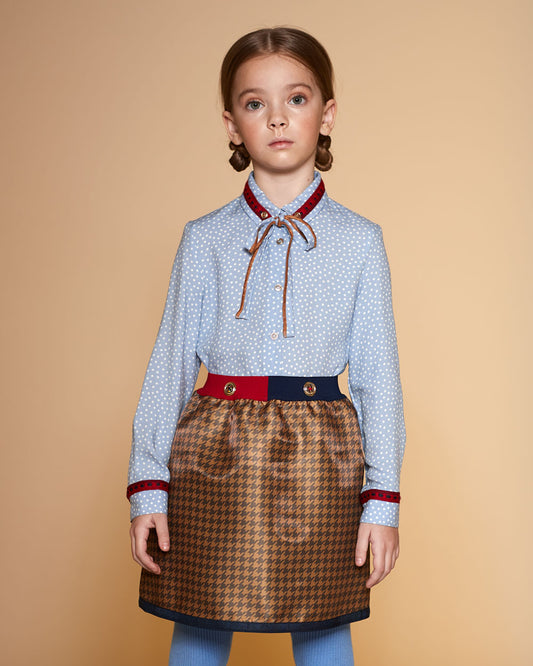 Houndstooth satin skirt - 6 years