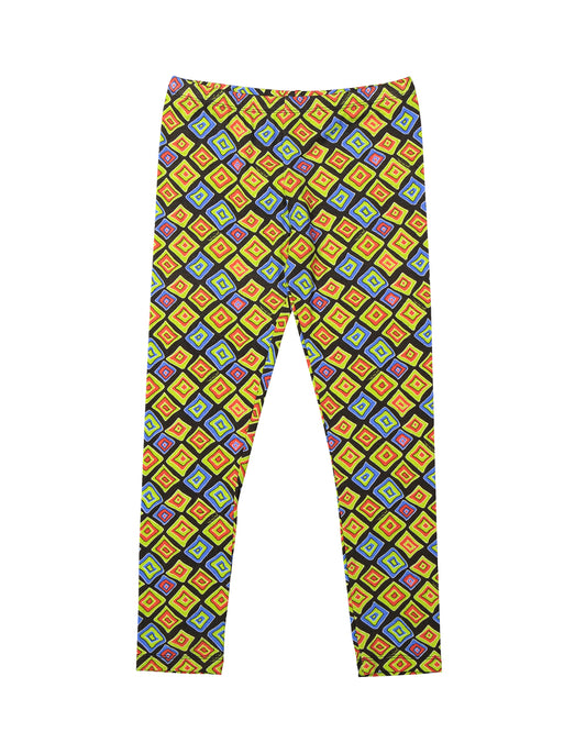 Viscose jersey leggings with diamond print