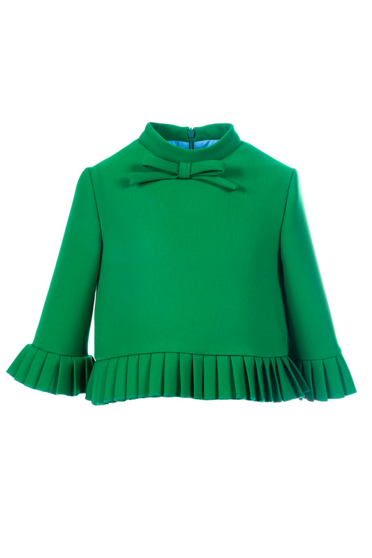 Top plissato in crepe