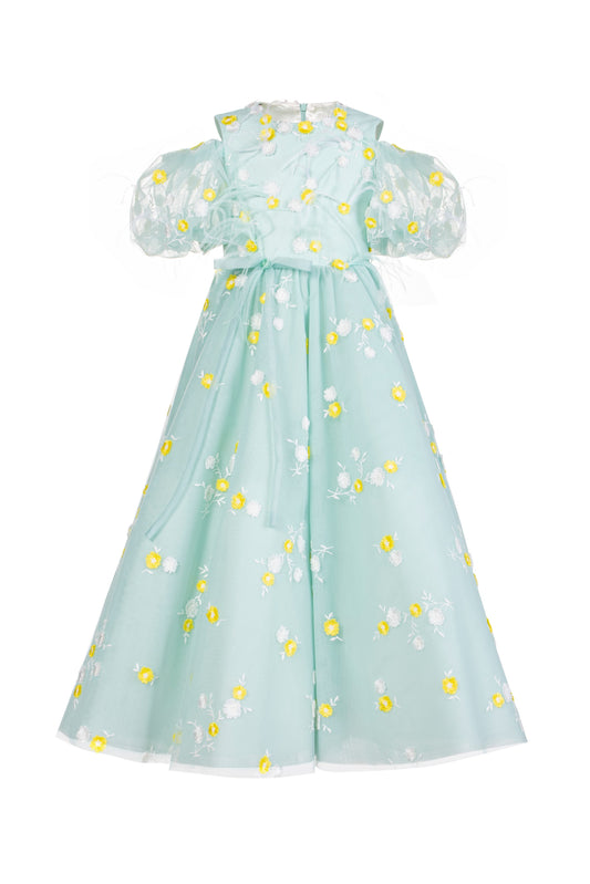 Abito Marchesa Kids Couture in tulle ricamato