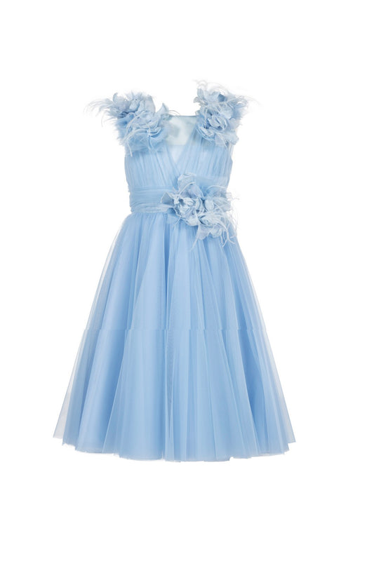 Abito Marchesa Kids Couture in tulle con fiori