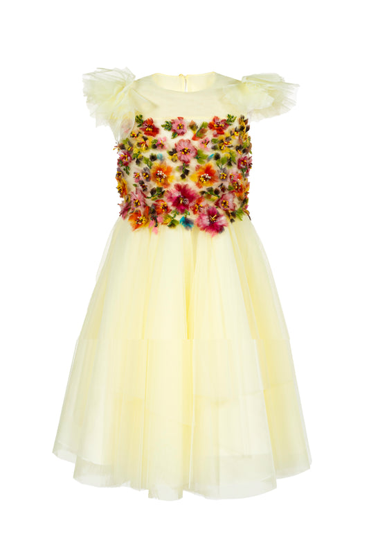 Abito Marchesa Kids Couture in tulle con ricami