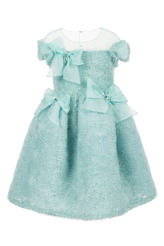 Abito Marchesa Kids Couture con fiocchi in organza