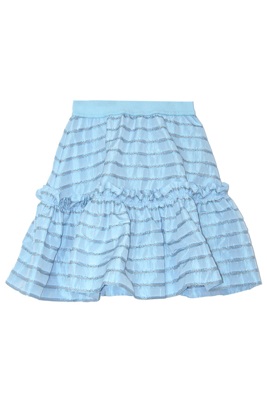 Embroidered taffeta skirt