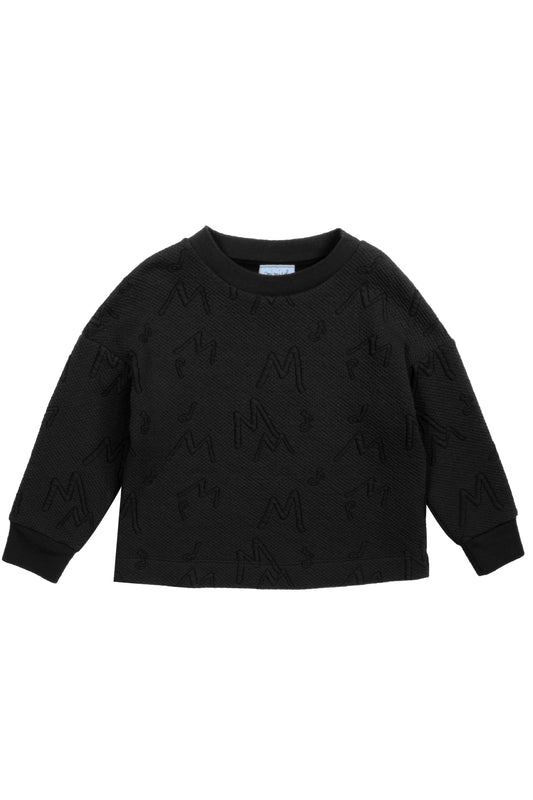 Mimisol jacquard knit sweatshirt with logo