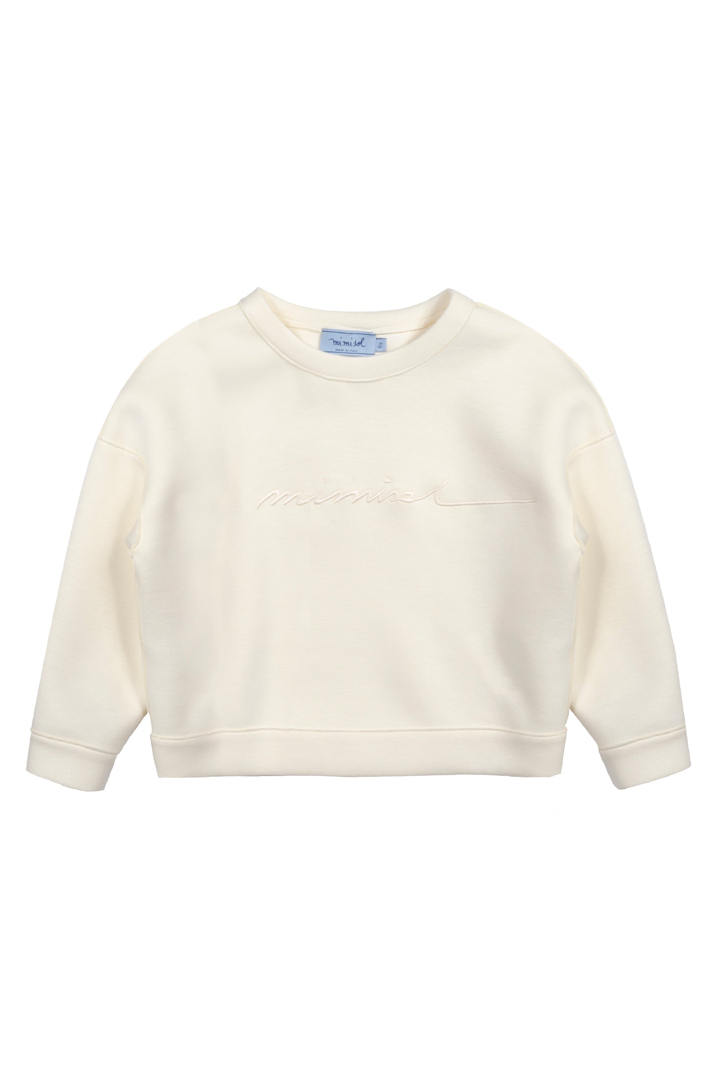 Mimisol embroidered sweatshirt in viscose neoprene