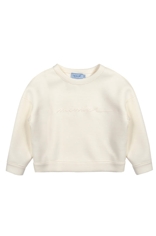 Mimisol embroidered sweatshirt in viscose neoprene