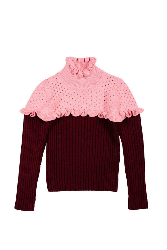 Mimisol turtleneck with perforated workmanship