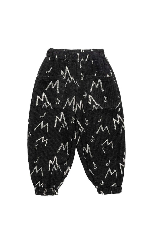 Pantalone Mimisol logato in maglia jacquard