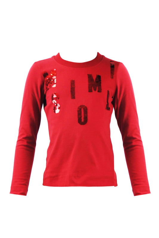 T-shirt Mimisol con logo di paillettes