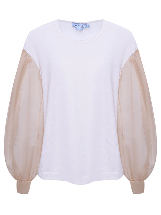 T-shirt in jersey lurex e organza