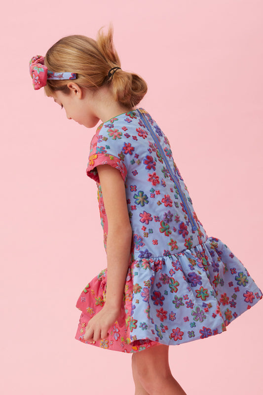 Mimisol two-tone brocade dress