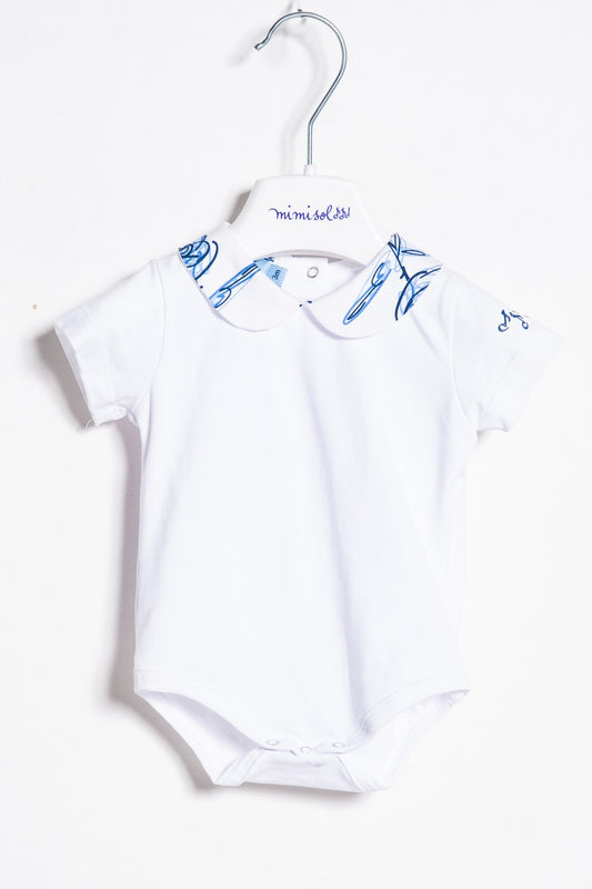 Mimisol bodysuit with embroidered collar