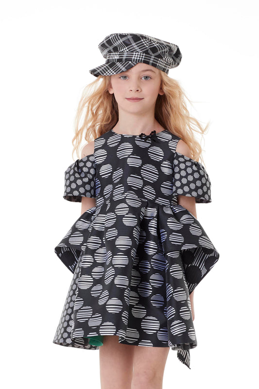 ValMax dress in bubble jacquard fabric