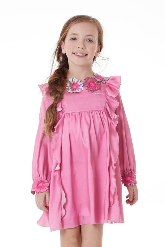 ValMax dress with ruffles and flowers